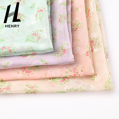 Woven Soft Tulle Fabric Chiffon Printing For Dress Garments