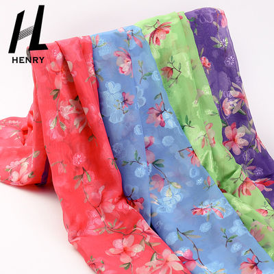 Breathable Soft Tulle Fabric Pure Polyester Dress Printing Process Chiffon Fabric